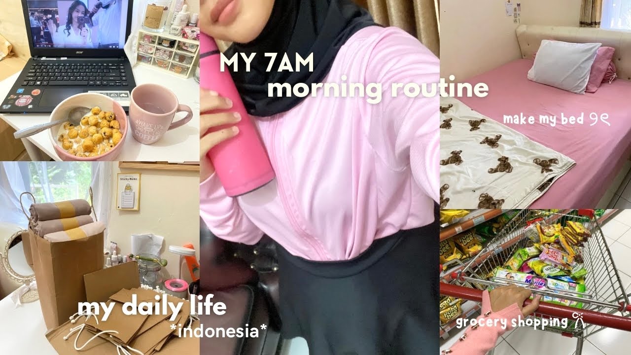 MY 7AM MORNING ROUTINE💌💭 make my bed, workout, groceries, grmw *productive and healthy*.