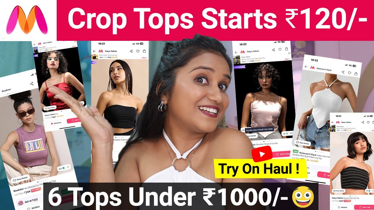 Myntra Crop Tops Starts @ ₹120/- Only 😍| Up to 80%Off | 6 Tops Under ₹1000/-🤩| Diwali Sale is LIVE😊✨
