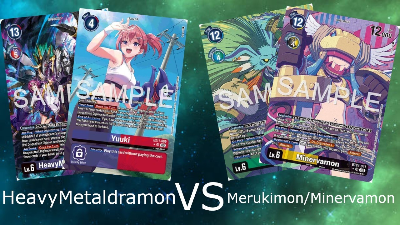 HeavyMetaldramon vs Merukimon/Minervamon | Digimon TCG Matches EX11