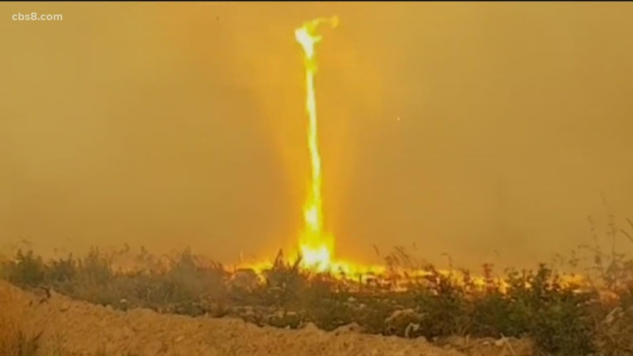 'It was literally a spinning vortex of air and fire in it' | California 'firenado' reaches 140 mph