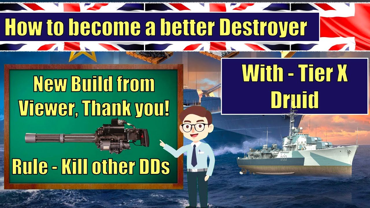 How to become a better destroyer player Episode 2| New Druid gunbuild | #worldofwarships #druid