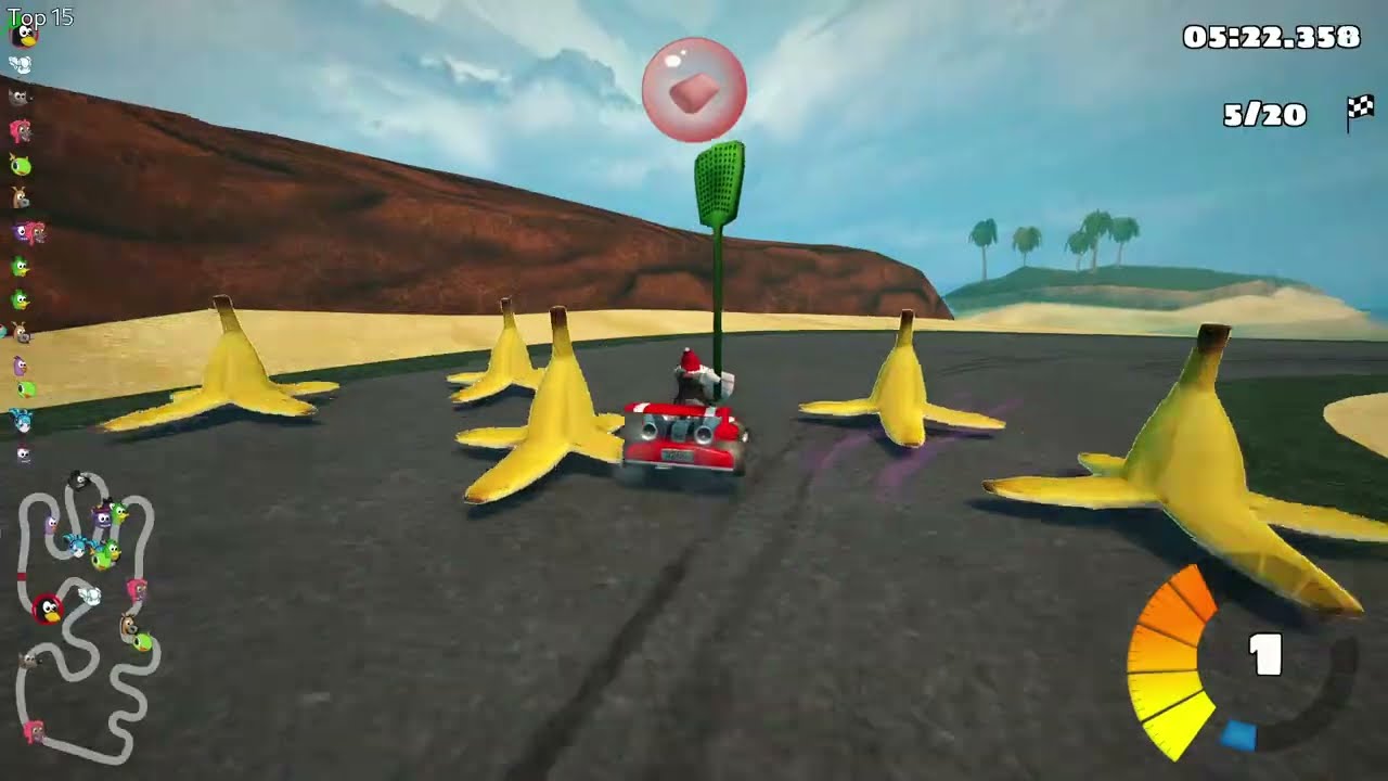 SuperTuxKart - On the Beach X, 20 laps, expert