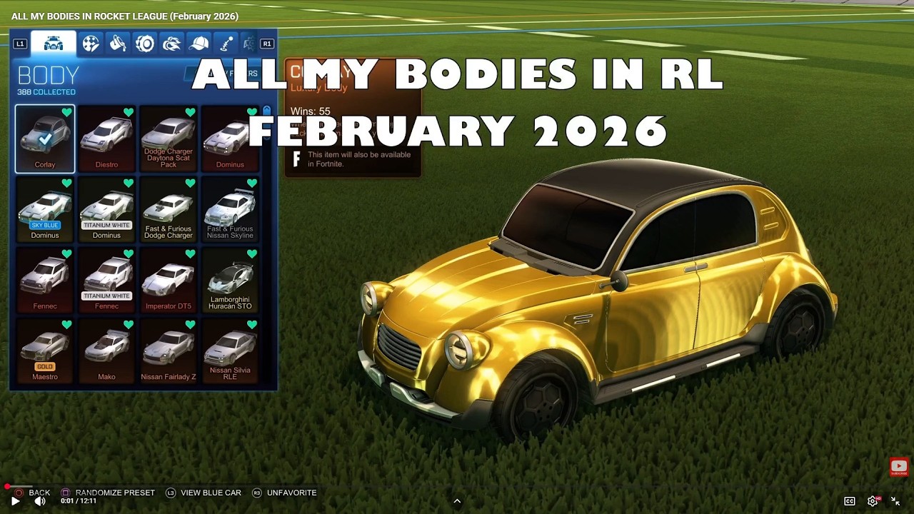 ALL MY BODIES IN ROCKET LEAGUE (February 2026)