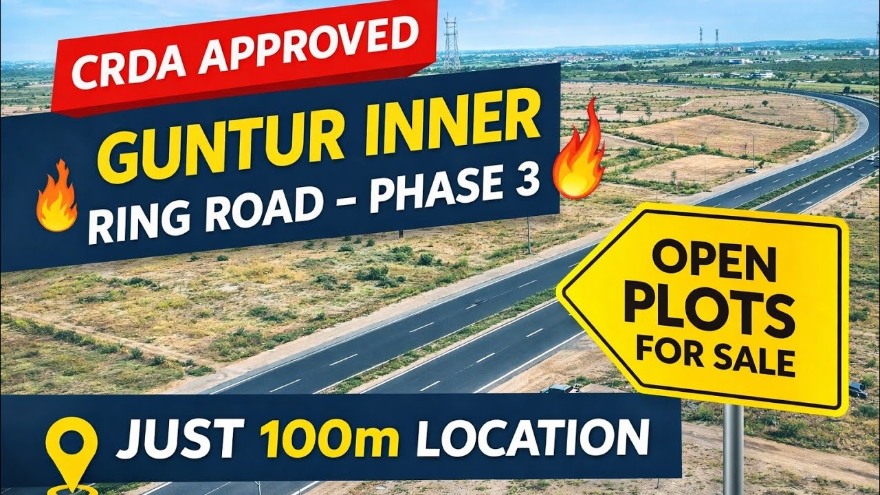 Open Plots for Sale in Guntur Inner Ring Road Phase-3Just 100m | AP CRDA Approved 