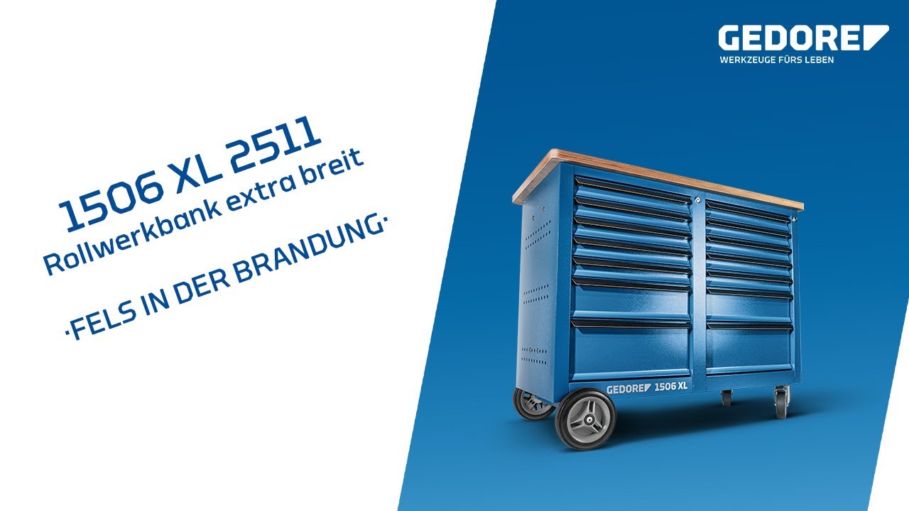 GEDORE Werkbank | 1506 XL 2511 | Extra breit, extra tragf&auml;hig, extra viel Stauraum