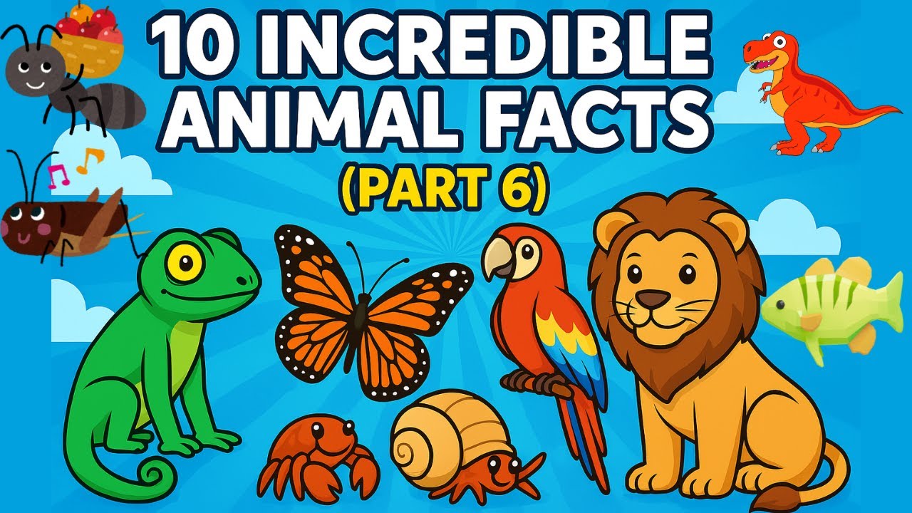 10 Incredible Animal Facts for Kids! (Part 6) 🦁🦜🦎