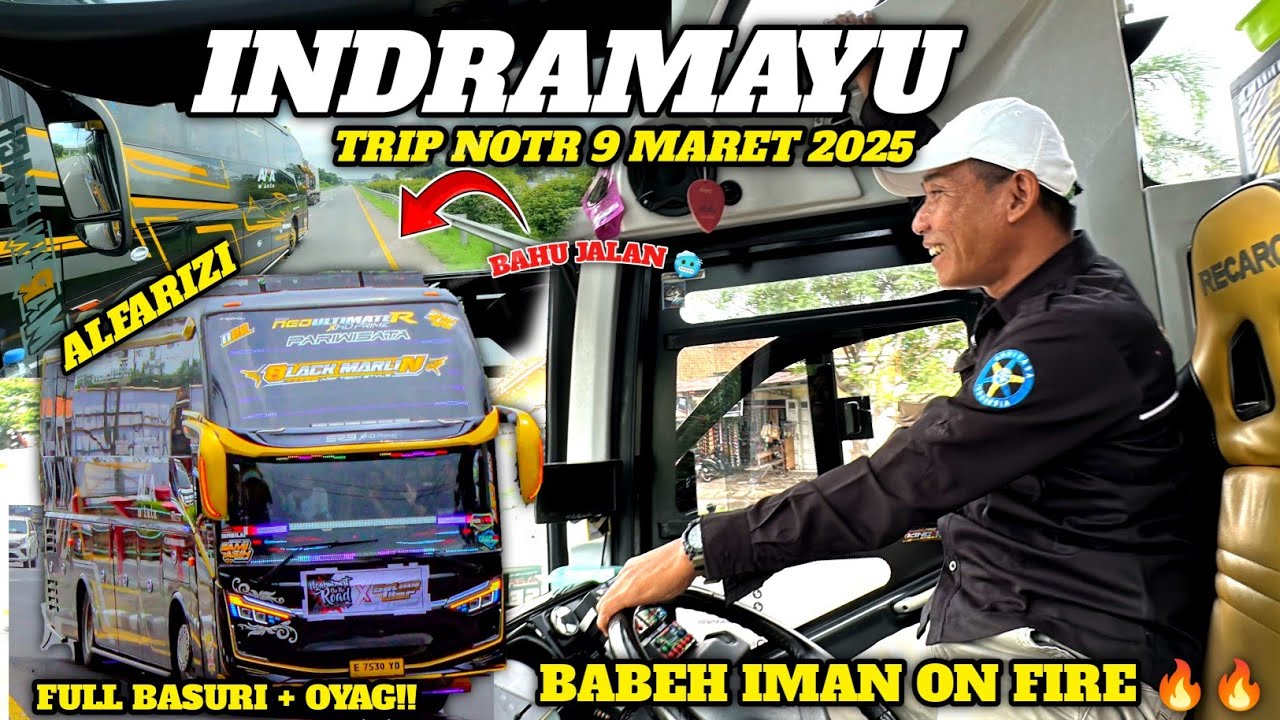 TRIP NOTR INDRAMAYU MERIAH🥳 NAIK BUS AKA WISATA BLACK MARLIN FULL BASURI MERDU DAN AKSI BABEH IMAN‼️
