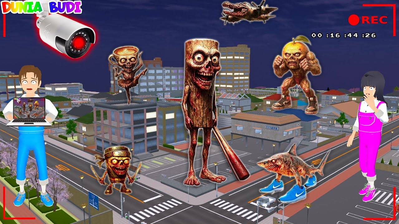 Yuta Mio Panik CCTV Rekam Pasukan Tung-Tung Sahur, Balerina Capucina Versi Zombie Di Kota Sakura😱