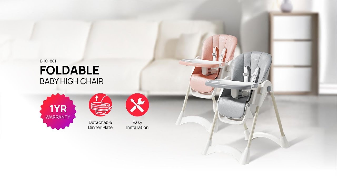 [UNBOX] Samu Giken Baby High Chair BHC-8811Pink & Grey