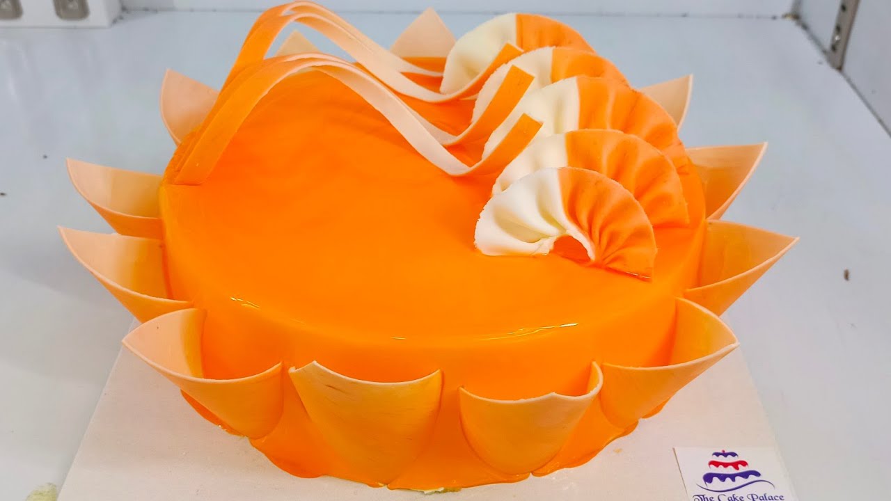 🔥ORANGE 🔥 flavour fresh cream cake and amazing chocolate garnish model