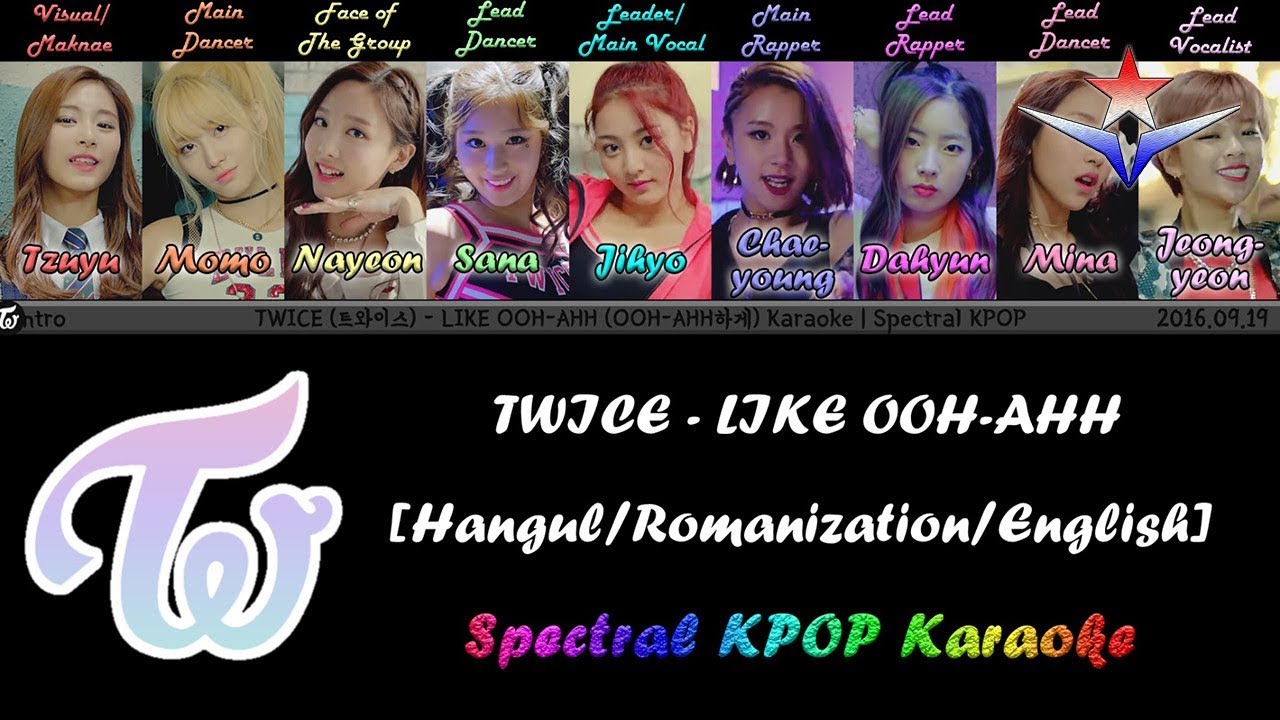 🎵 TWICE (트와이스) - LIKE OOH-AHH (OOH-AHH 하게) Karaoke/Instrumental with Lyrics | Spectral KPOP