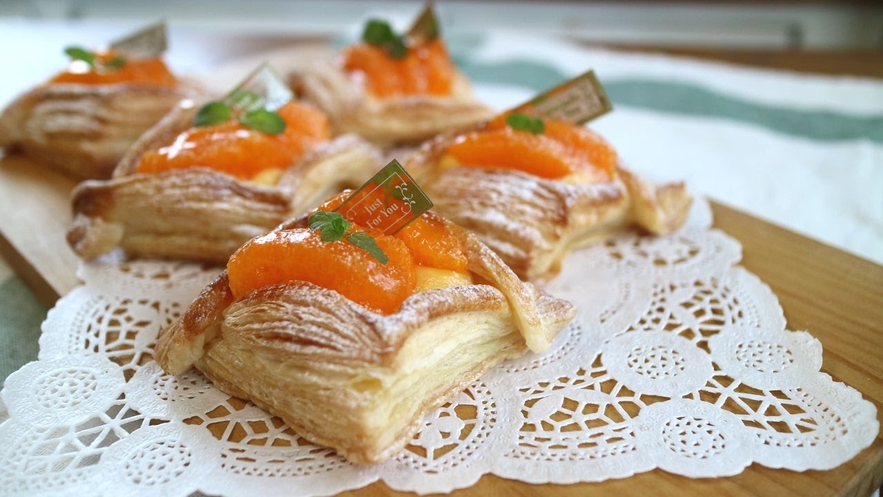 Easy!Juicy Orange custard Pie とろりんオレンジカスタードのサクサクパイ!