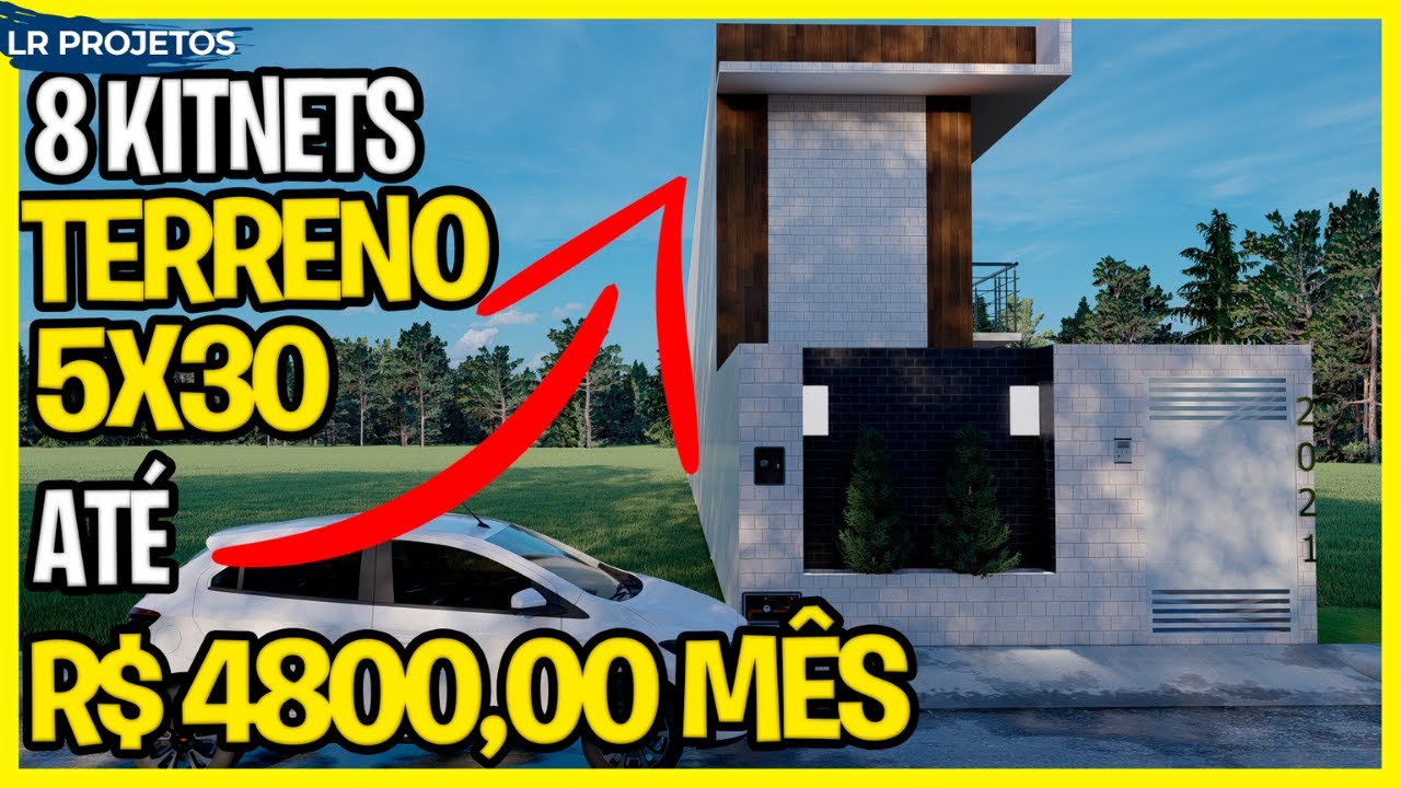 KITNETS – Projeto de kitnets para alugar e viver de renda | Terreno de 5x30 | Kitnet com 1 Quarto