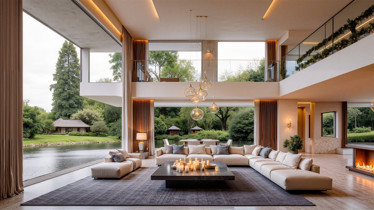 Gentle Jazz In A Warm Luxury Living Room - Melodious Jazz Accompanied By The Spring Mountain Scenery