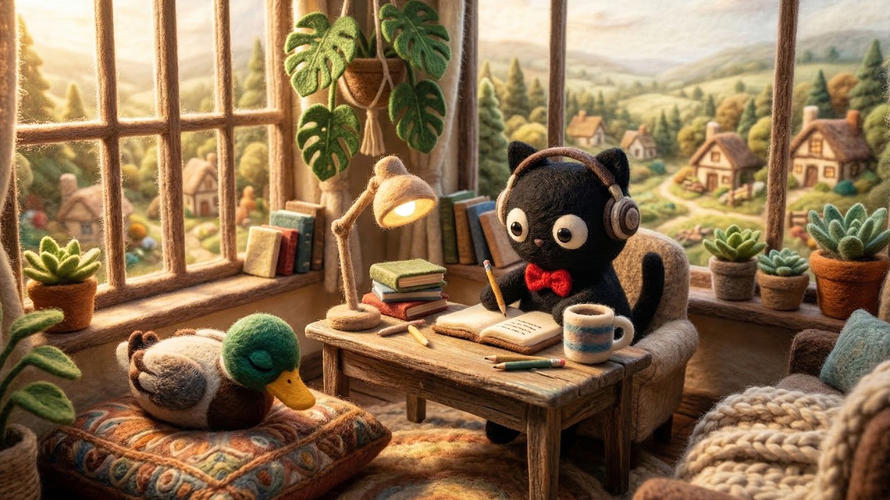 Sun-Dappled Study Nook ☀️ Cozy Lofi & Jazz Beats for Focus & Relaxing