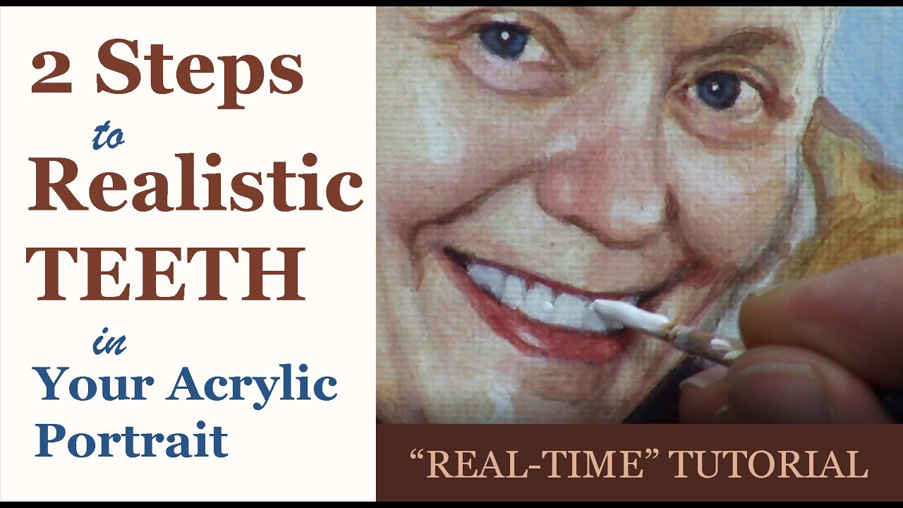 Two Steps to Make Teeth More Realistic in Your Acrylic Portrait| "REALISTIC PAINTING TUTORIAL"