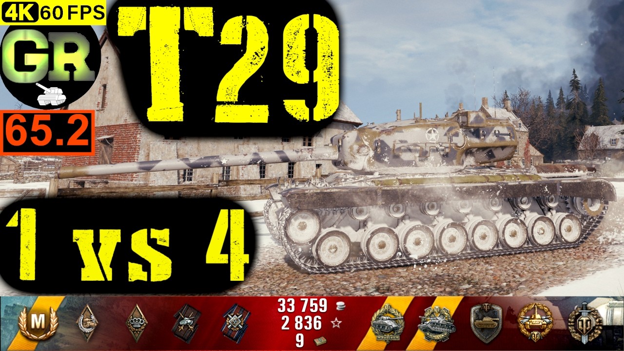World of Tanks T29 WoT Replay - 9 Kills 3K DMG(Patch 1.4.0)