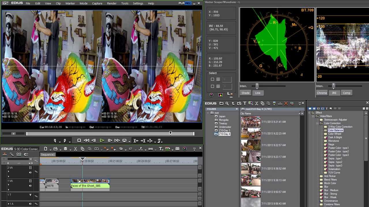 3D Color Correction in EDIUS 7