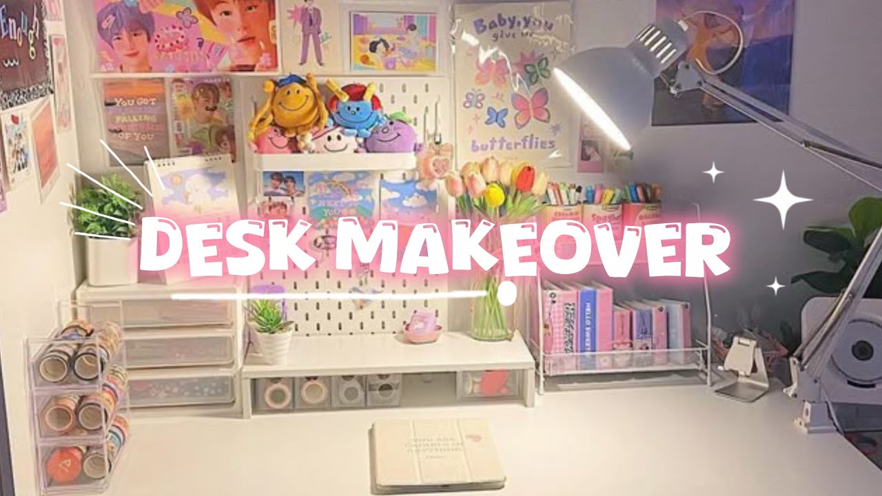 Aesthetic Desk Makeover on a Budget! 💻 DIY Desk Organization & Decor