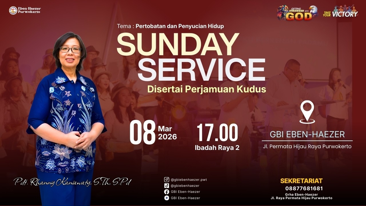 Ibadah Raya 2 GBI Eben-Haezer | 08 Maret 2026 | 17.00 | Pdt. Rhanny Kaniawaty, S.Th, S.Pd