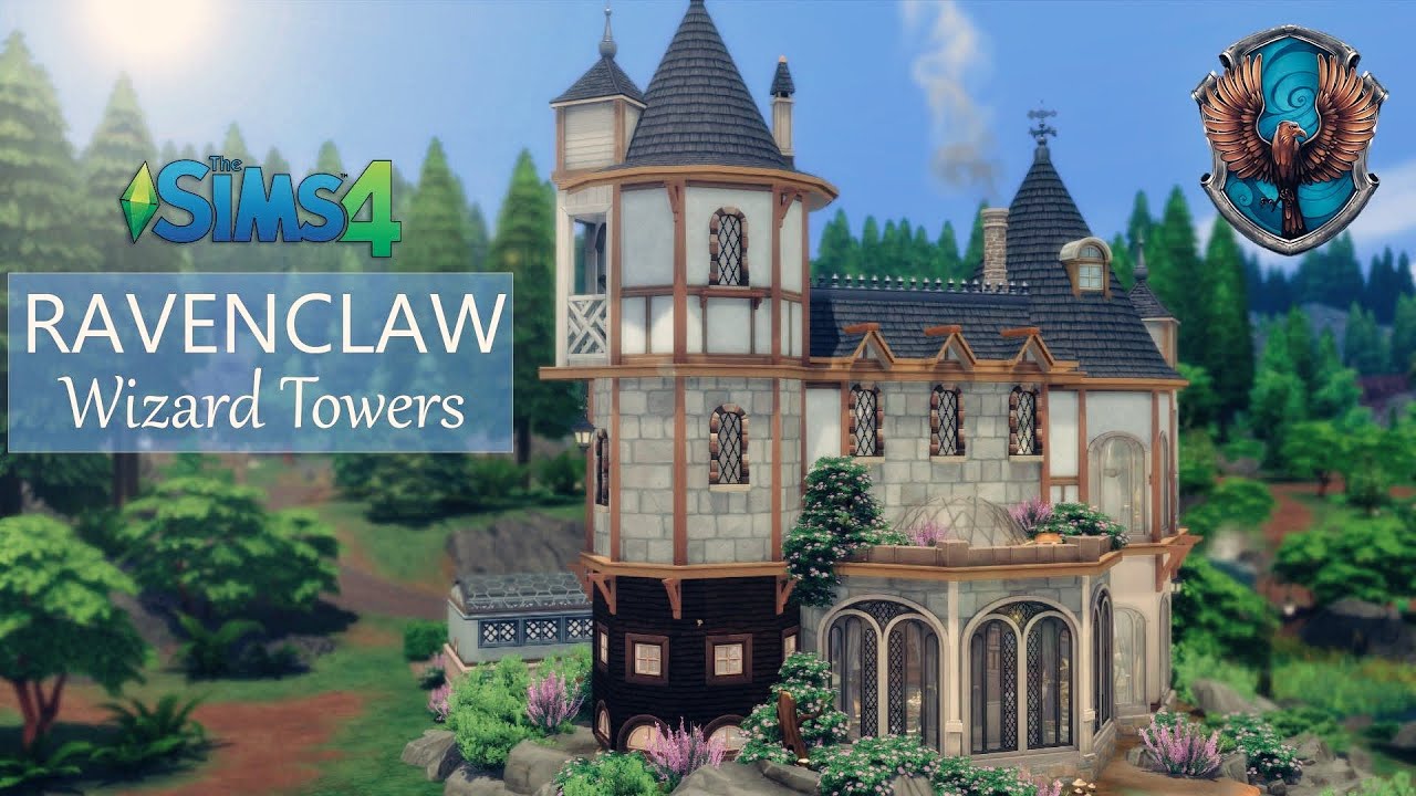 🪄 RAVENCLAW Wizard Towers 🐦‍⬛ (noCC) the Sims 4 | Stop Motion
