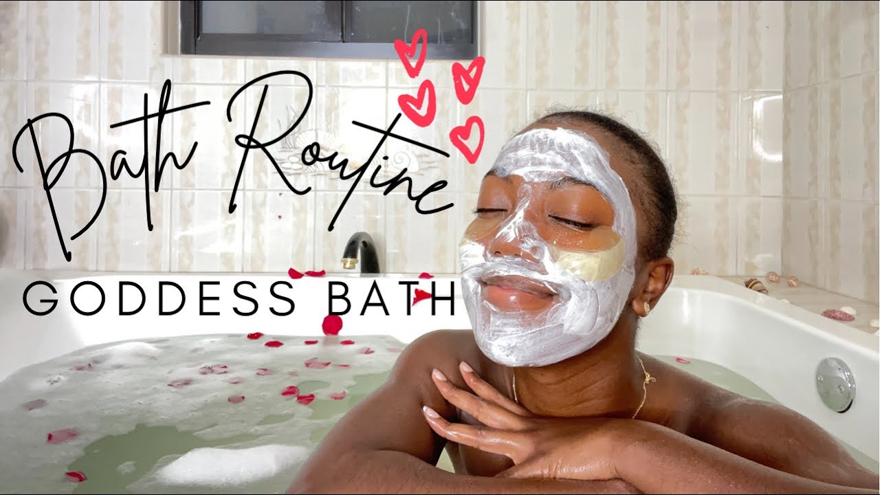 My Bath Routine | Goddess Bath Routine + Rose Petal Bath *relaxing*