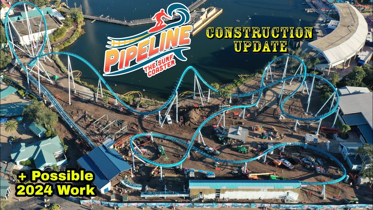 SeaWorld Orlando Pipeline: обновление строительства Surf Coaster 1.17.23