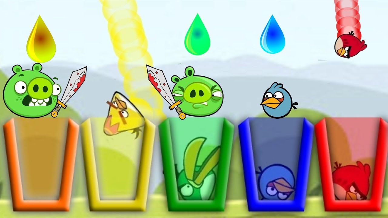 Angry Birds Drink Water - EVERY BIRDS NEED RAINBOW WATER SHOOTING GAME!