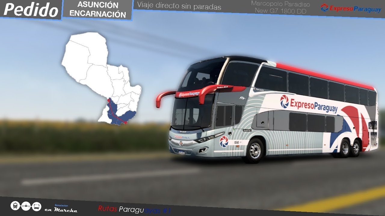 PEDIDO!! ASUNCIÓN - ENCARNACIÓN | Mapa Paraguay Map | ETS 2 BUS MOD EXPRESO PARAGUAY