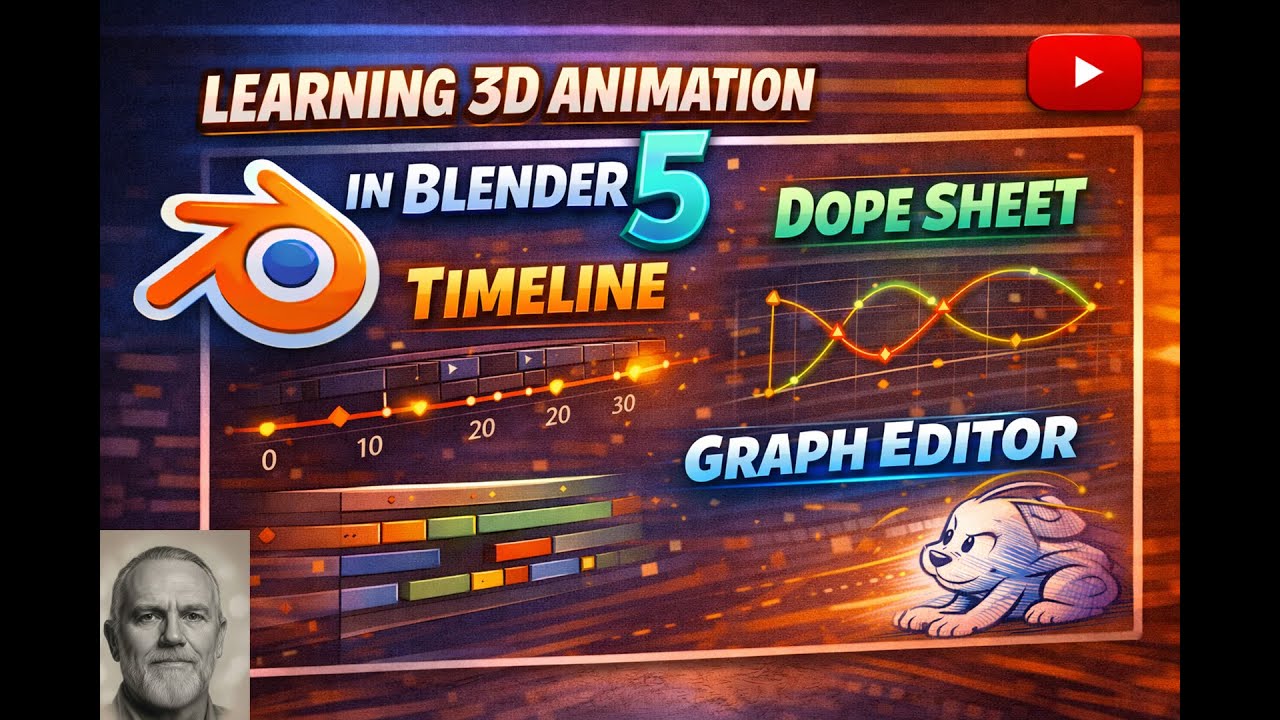 Изучение 3D-анимации в Blender 5: временная шкала, редактор текстур и графический редактор. В чем...