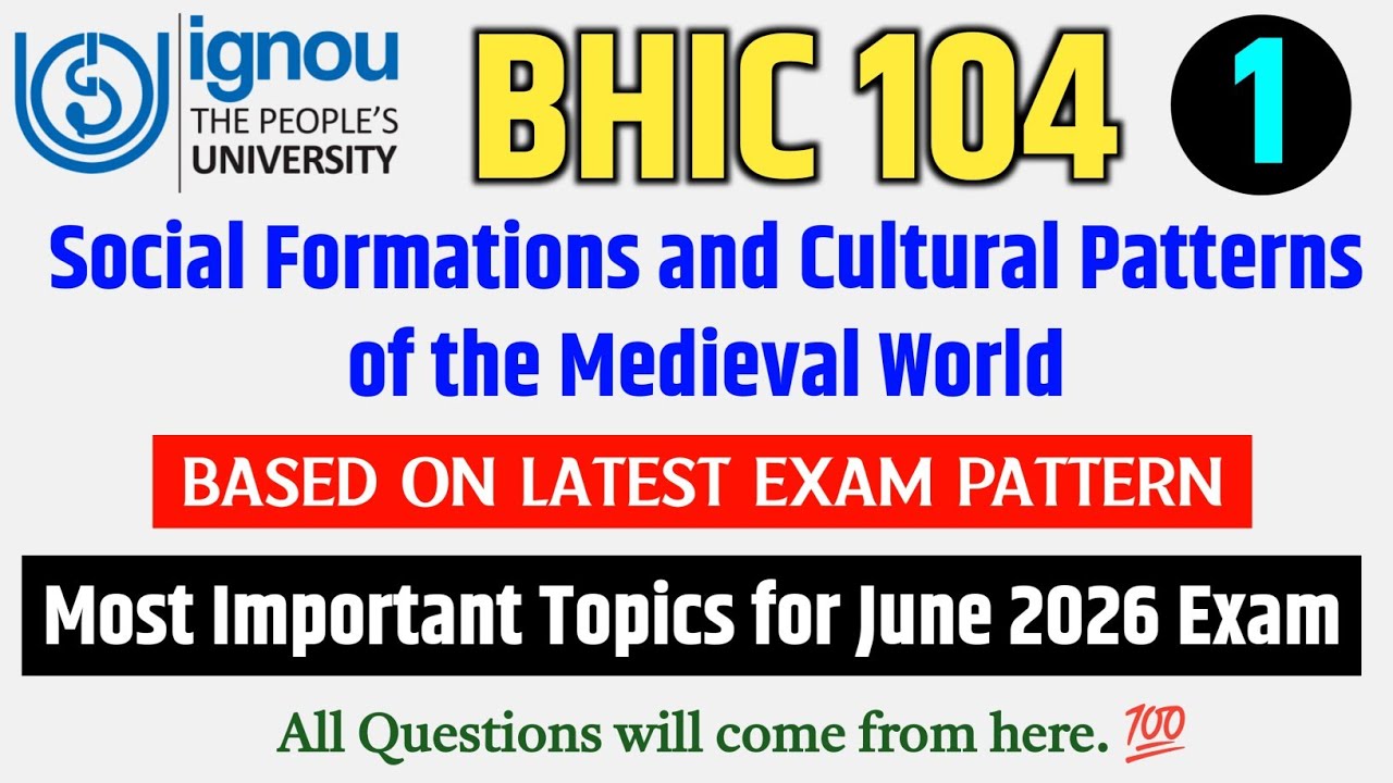 BHIC 104 Important Questions June 2026 Exam in English | BHIC 104 Question Paper 2026 | IGNOU Exam
