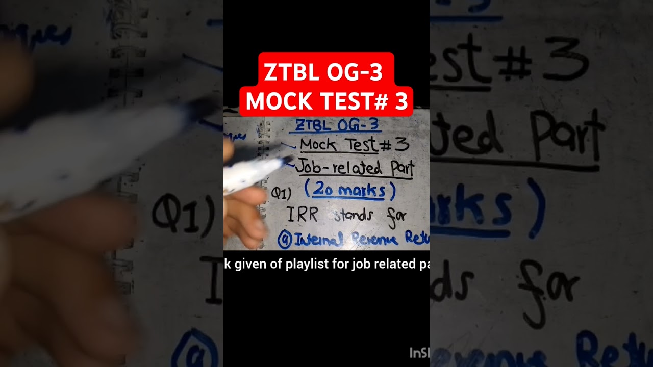 ZTBL OG 3 MOCK TEST JOB RELATED QUESTIONS ||ZTBL TEST #ztbl #ztbljobs2024 #ztbljobs