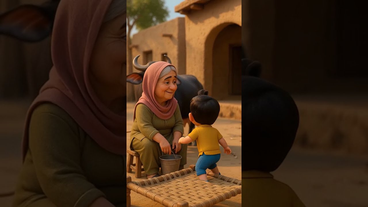 &ldquo;ਦੁੱਧ ਦੀ ਬਾਲਟੀ, ਚਰਪਾਈ ਤੇ ਹੱਸਦਾ ਬਚਪਨ!&rdquo; #punjabi #cartoon  #shorts #trending #ytshorts #3danimation