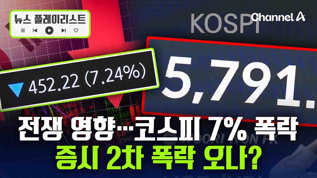'중동 전쟁' 코스피 7% 폭락…증시 2차 폭락 오나? [뉴스플레이리스트] / 채널A