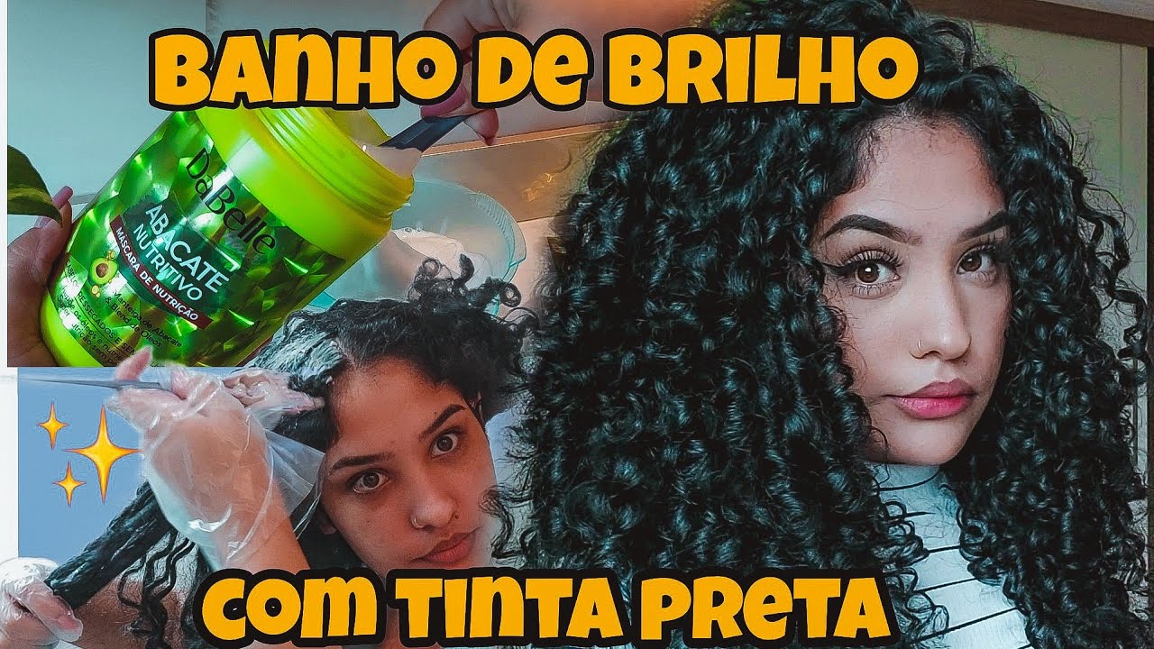 BANHO DE BRILHO PARA CABELOS RESSECADOS E SEM VIDA COM TINTA PRETA 🖤