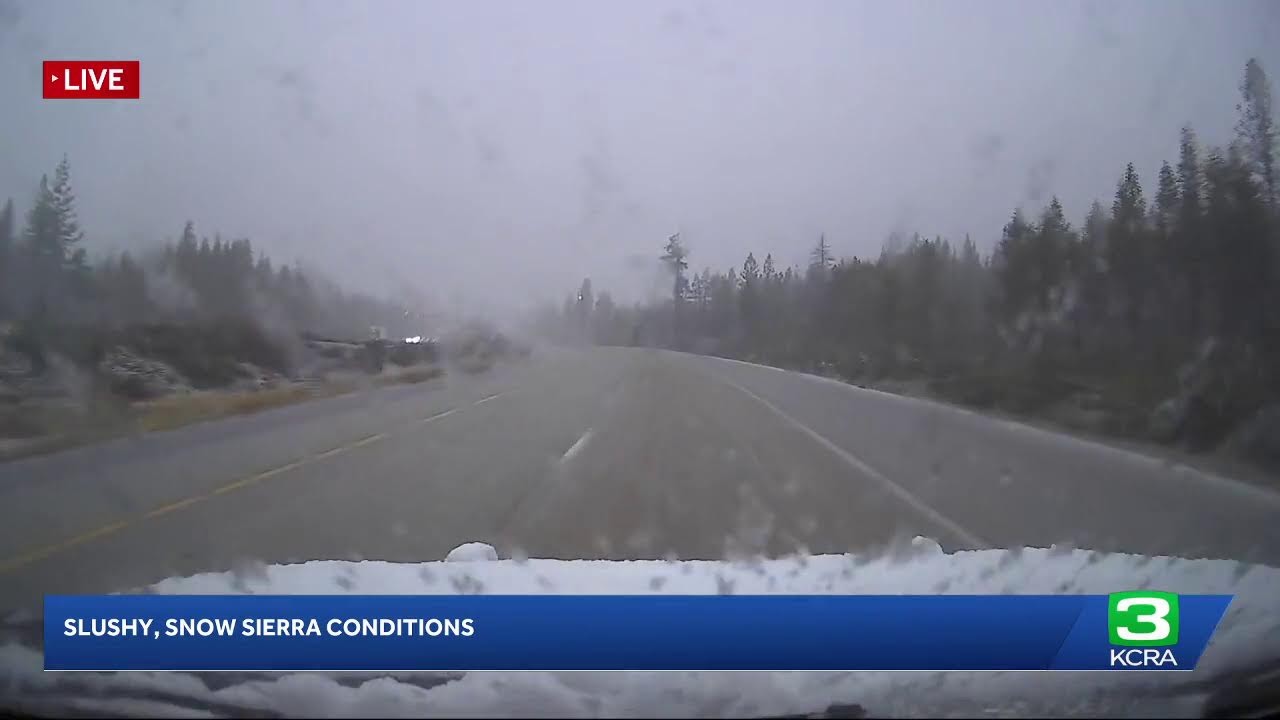 Follow LiveTracker 3 as it drives through the Sierra amid rainy, snowy conditions.