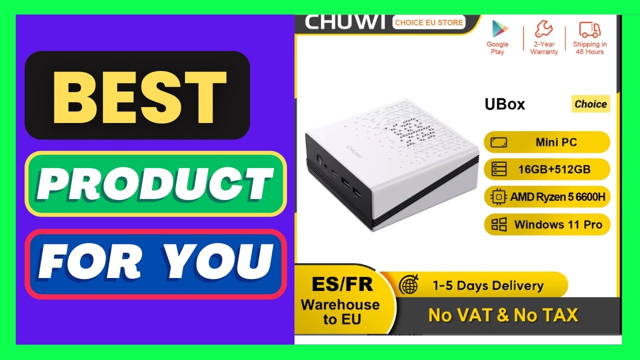 CHUWI UBox Mini PC AMD Ryzen 5 6600H 16GB DDR5 512GB SSD