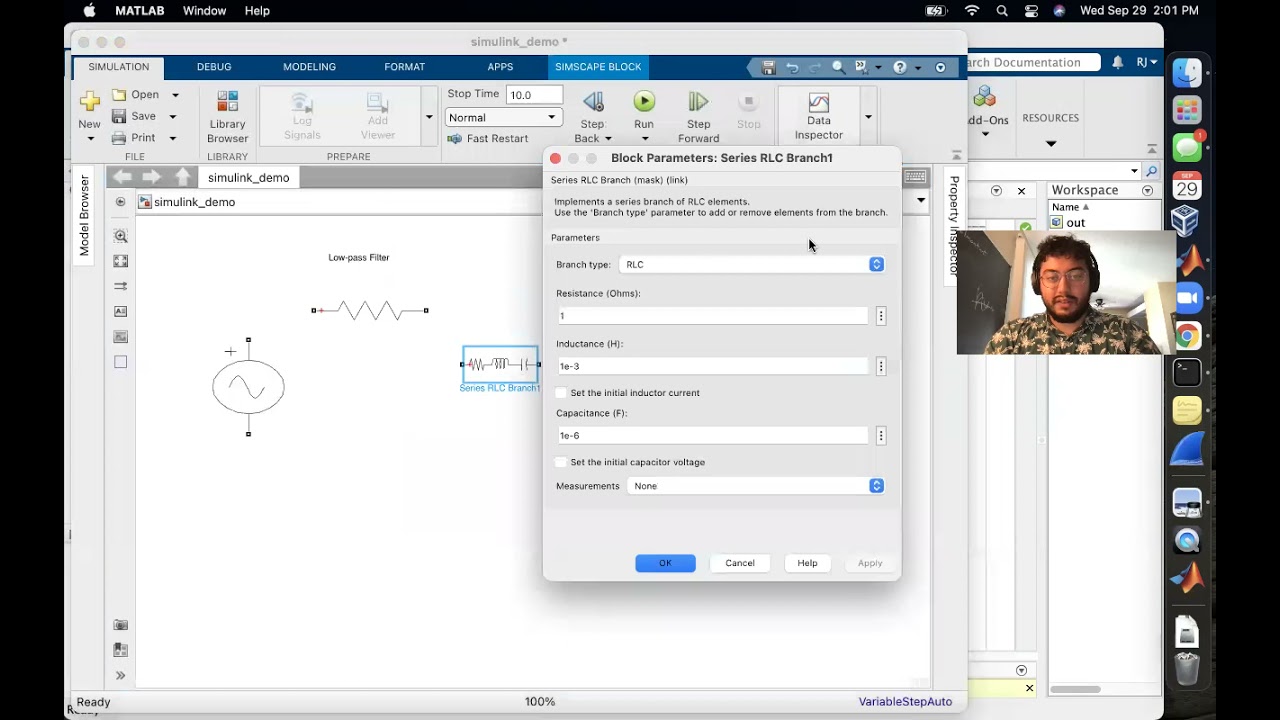 3 - RC Low-pass Filter, Simulink Demo