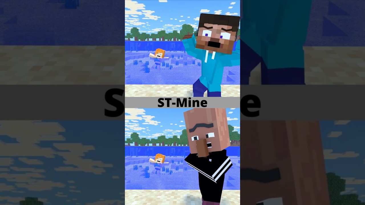 Baby Steve VS Bad Villager. Italian Brainrot on the Toxic Beach. #shorts