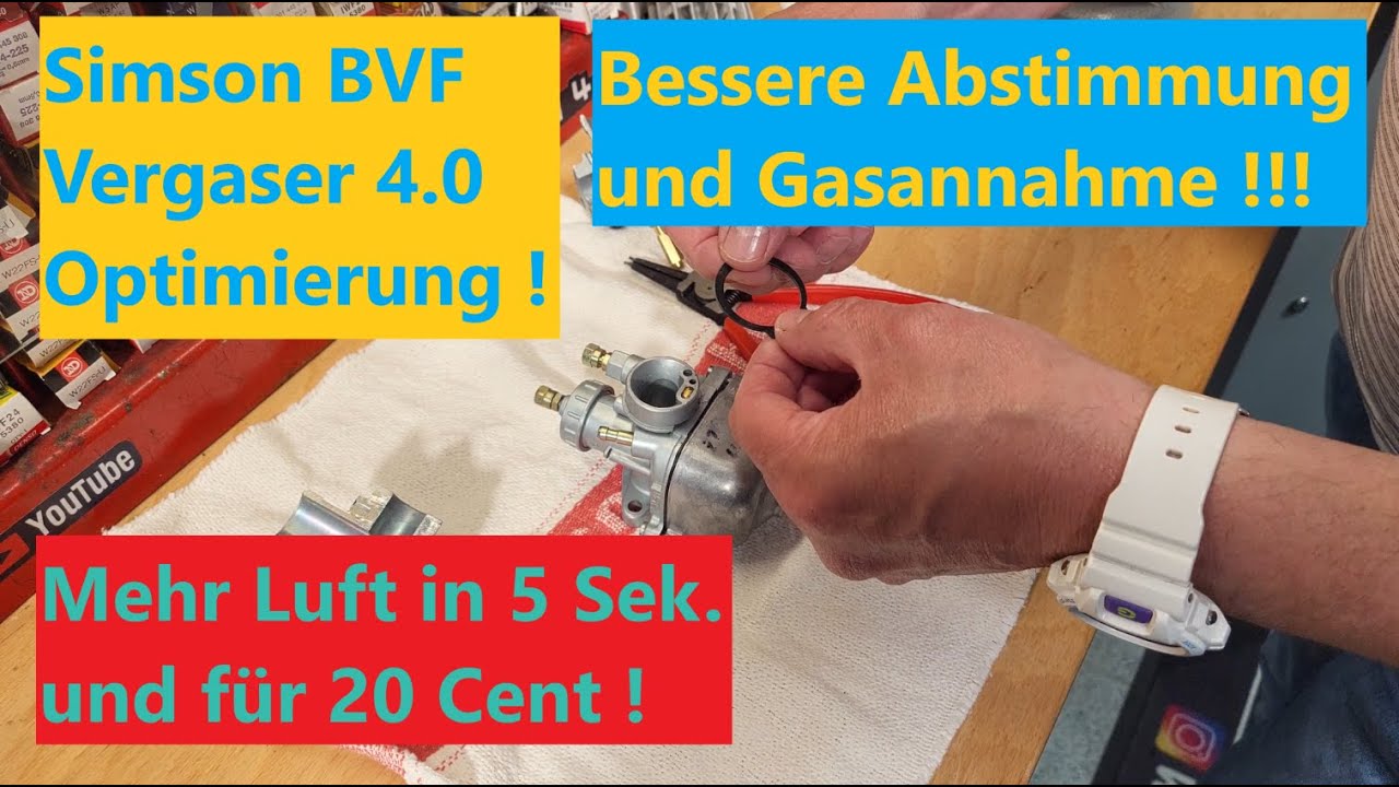 Simson BVF Vergaser ! Mehr Luft in 5 Sek. und für 20 Cent !