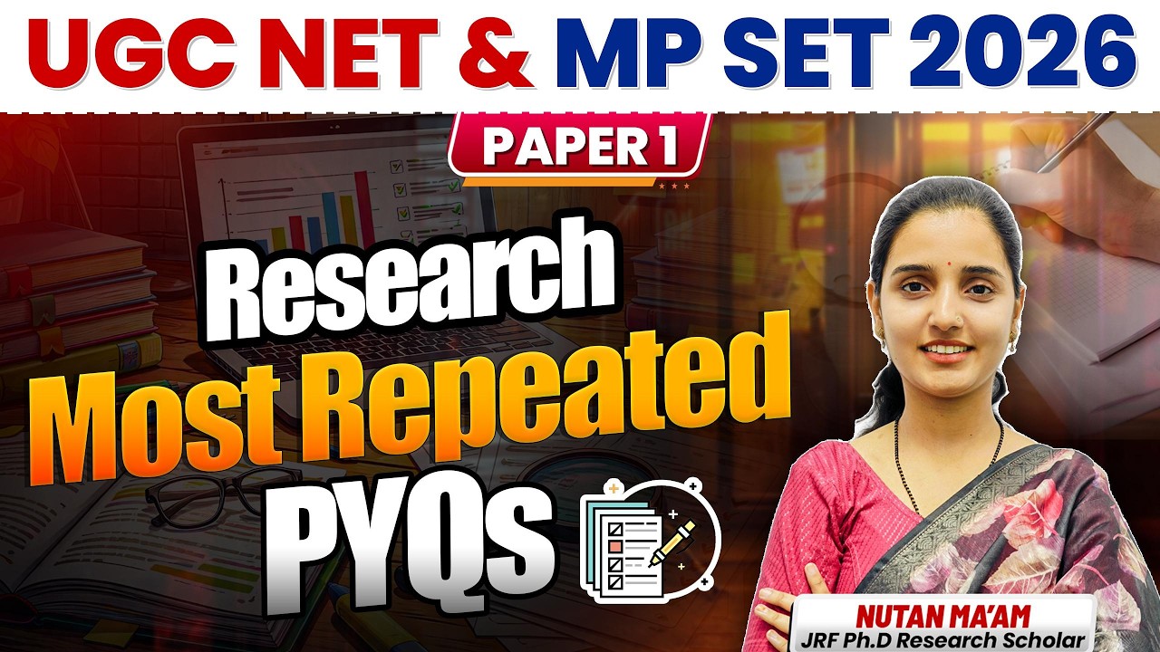 UGC NET Paper 1 Research Most Repeated PYQs | MP SET 2026 | Important Questions by Nutan Mam