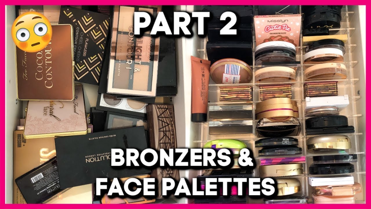 BRUTAL DECLUTTER SERIES PART 2 - BRONZERS & FACE PALETTES | MAKEMEUPMISSA