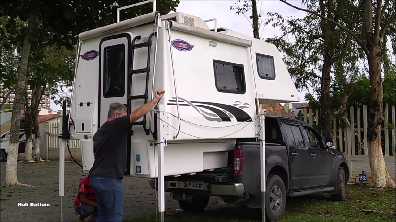 Acoplando E Desacoplando Uma Camper Duaron, Em Camionete Nissan.
