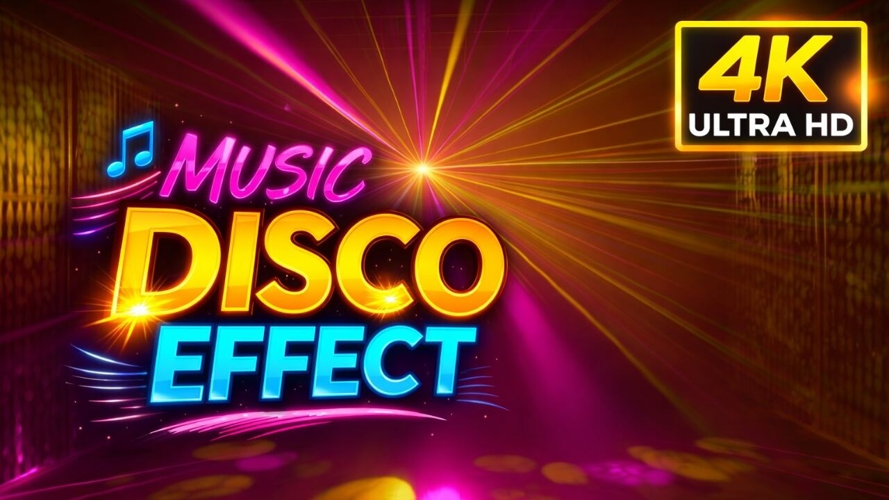 Music Disco Effect on Screen | Colorful Party Sound Lights 4K