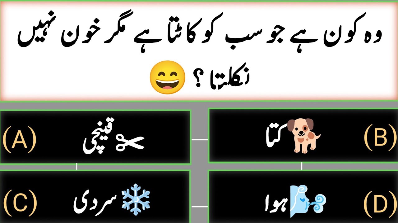 New Urdu Riddles | نئی اردو پہیلیاں | Funny & Brain Teaser Quiz 🤔