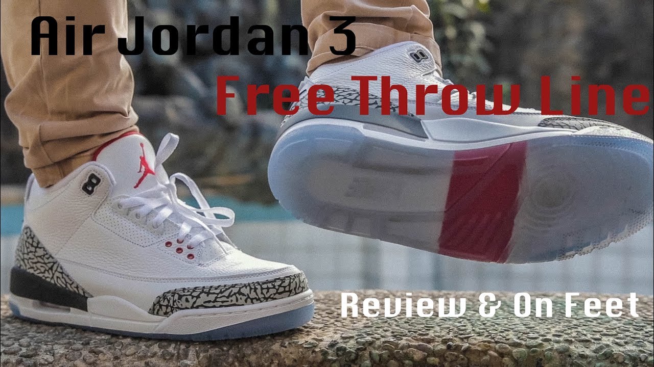 Air Jordan 3 Free Throw Line White Cement Review & On Feet