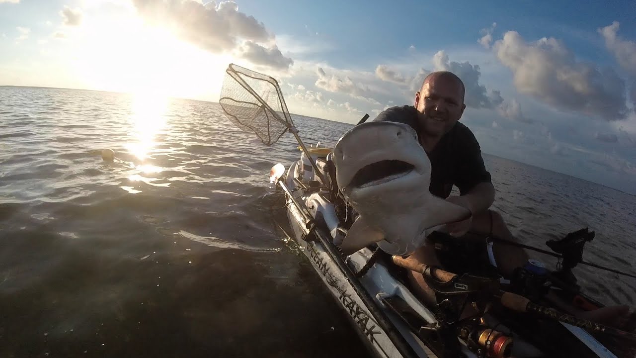 Fishing in St. Joe's Bay...My First Shark in a Kayak!!!