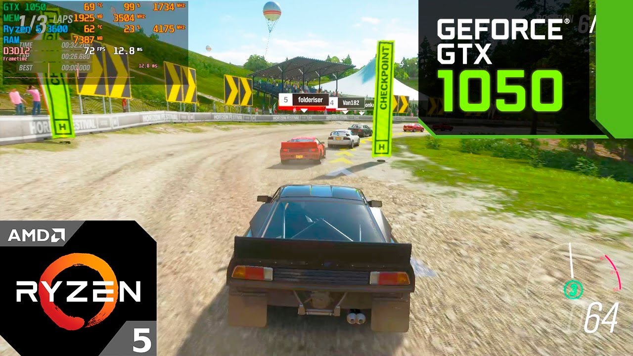 Forza Horizon 4 : GTX 1050 2GB + Ryzen 5 3600 (Low & Medium Settings)