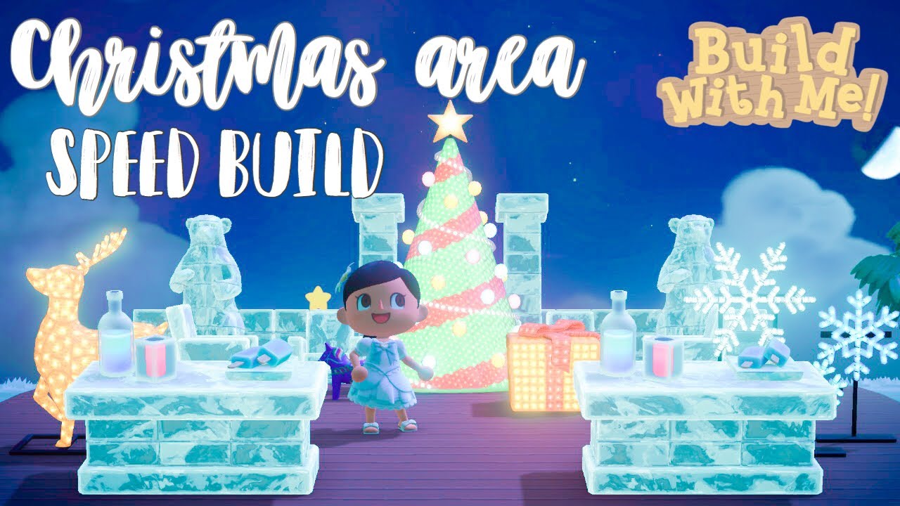 CHRISTMAS WINTER AREA SPEED BUILD ~ ACNH // ANIMAL CROSSING NEW HORIZONS