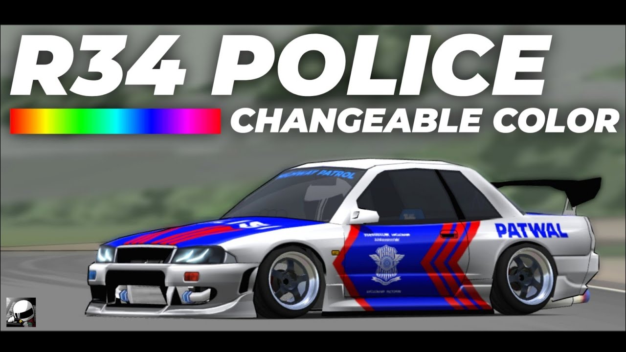 Livery Polisi GTR R34 Fr Legends Changeable Color